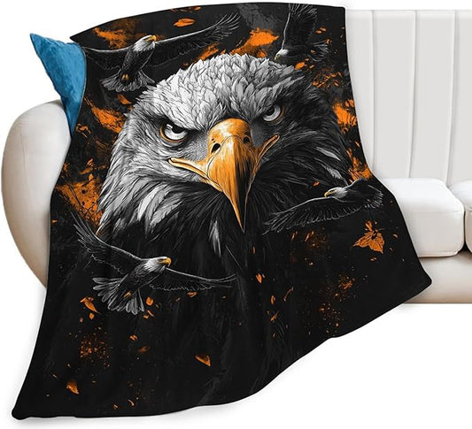 Eagle Blanket, Eagles Blanket, Bald Eagle Gifts Blankets Stuff Fleece Flannel Plush for Boys Men Women Girls Lovers Adults Soft Bedding Gift for Sofa Bed Office Home Decor 60"x50"