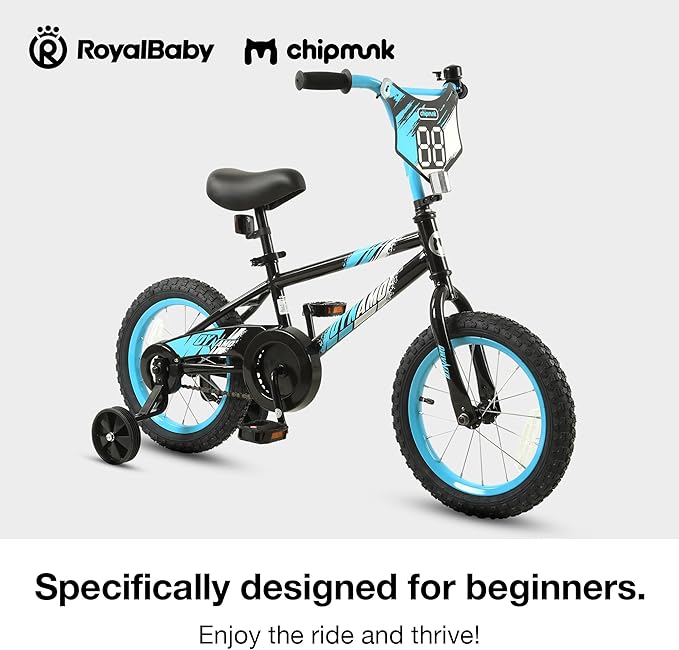 Chipmunk Kids Bike Toddlers 12 14 16 18 Inch Wheel Bicycle Beginners Boys Girls Ages 3-11 Years, Multiple Color Options