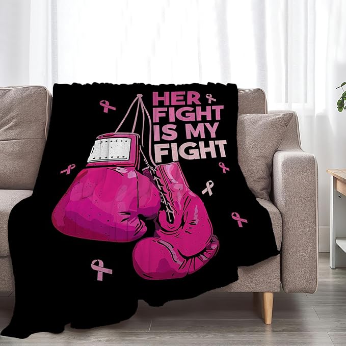 Boxing Blanket Fleece Soft Warm Plush Boxing Gloves Throw Blankets Lightweight Plush Fuzzy Cozy Sports Theme Blanket for Girls Women Suitable for Couch Sofa Bed 60"X50"
