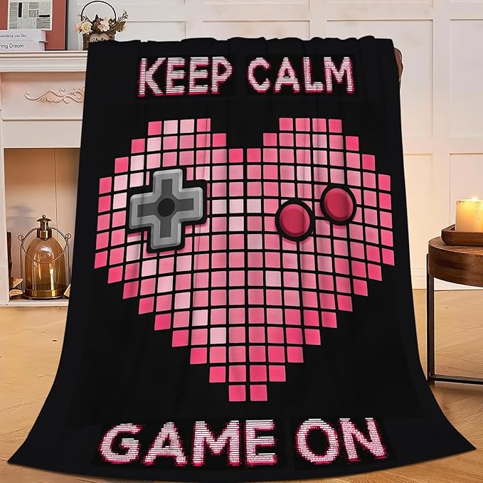 Gaming Blanket Gifts for Girls Boys Gamer Throw Blankets Cozy Plush Fleece Video Game Decor Flannel Fuzzy for Kids 60"X50"