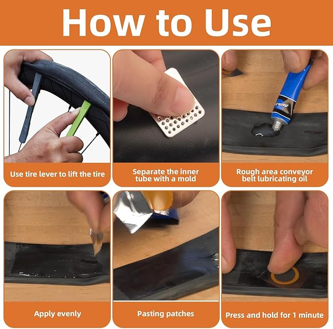 100PCS Bicycle Tube Patch Kit - 96PCS Inner Bike Tire Repair Patches and 4 Metal Tire Rubbing Files, Flat Tire Repair Kit for Lightweight Bike, Scooter, Motorcycle, CyclingTire Tube Patchs