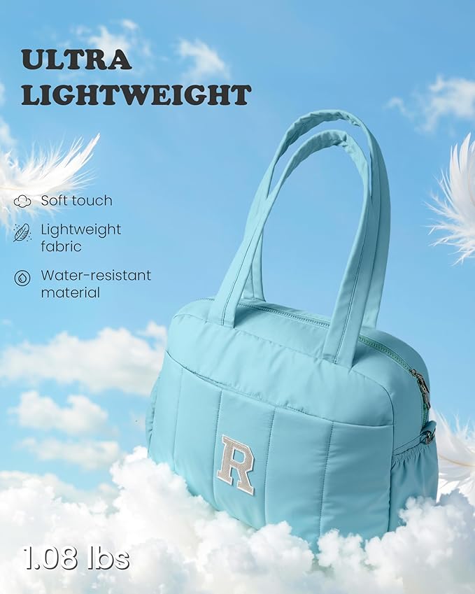 Christmas Gifts-Duffle Bag, Weekender Bags for Girl，Travel Essentials for Women-Initial Overnight Bag with Wet Pocket，Monogrammed Gift- Personalized Gymnastics bag with Makeup Pouch