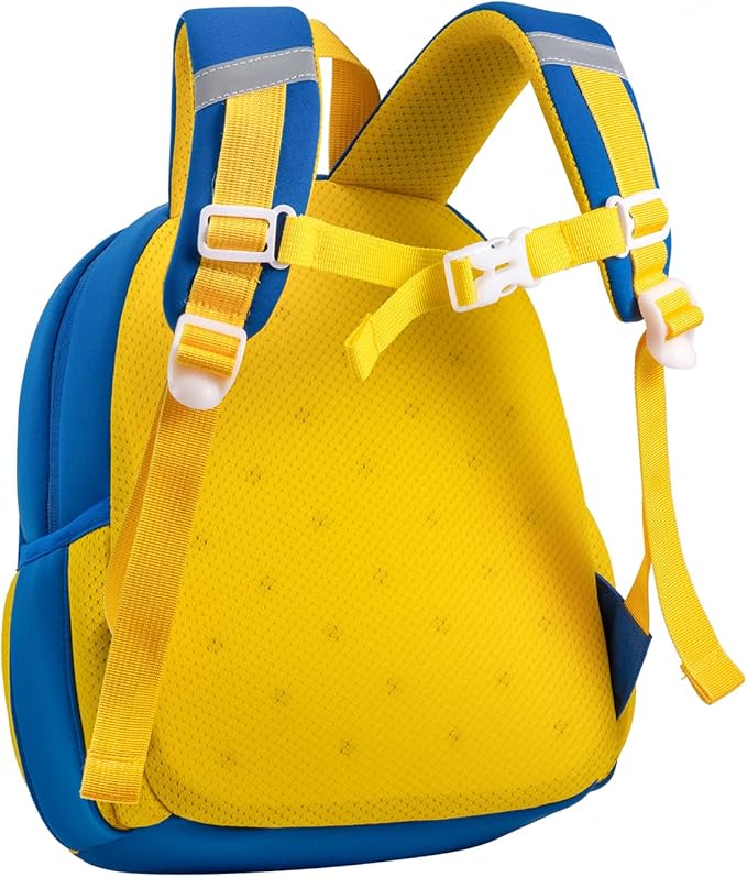 Lightweight and breathable children's dinosaur schoolbag, made of SBR diving fabric, suitable for kindergarten backpacks (blue, Large)