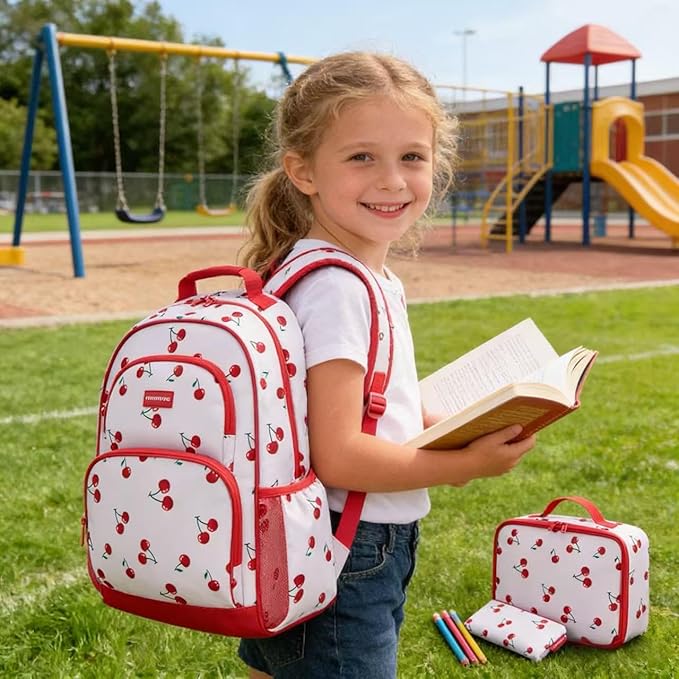 mommore Kids Backpack for Boys Girls Preschool Kindergarten Backpacks Lightweight Elementary School Bookbag with Lunch Box