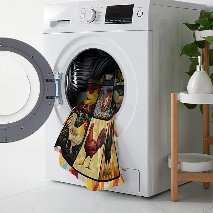 Rooster Blanket, Chicken Throw Blanket, Farmhouse Rooster Gifts Blankets Stuff Fleece Flannel Plush for Women Men Boys Girls Lovers Adults Soft Bedding Gift for Sofa Bed Office Home Decor 80"x60"