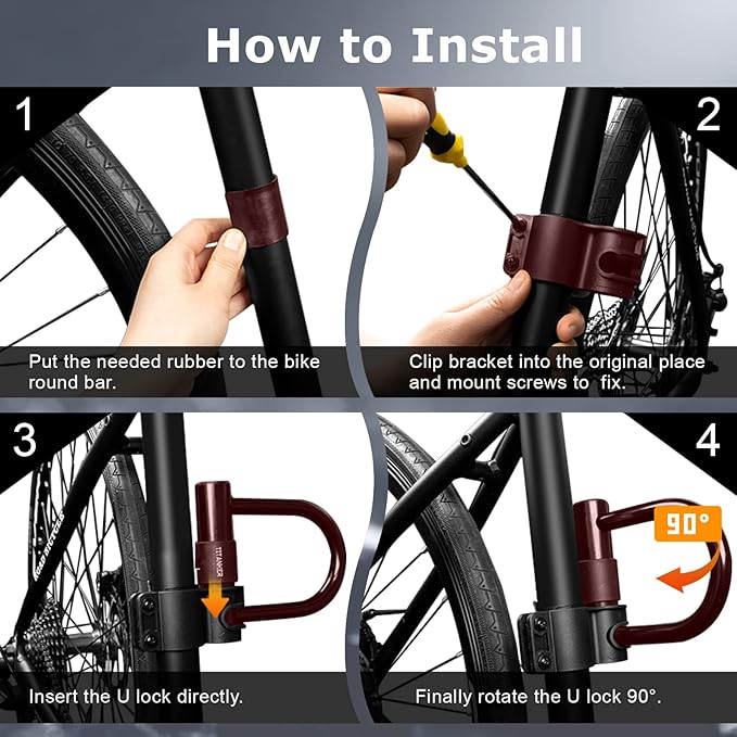 Titanker Motorcycle Chain Lock, Heavy Duty Bike Chain Lock with 2 Keys, Bike Locks with 14mm Thick U Lock for Bicycles, Motorbikes, Mopeds, Scooters (3FT,4FT)(6mm Chain,12mm Chain)