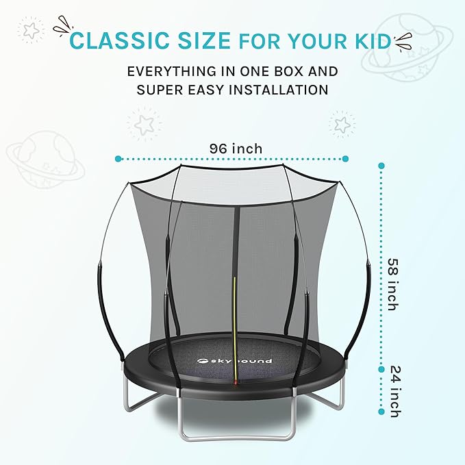 SkyBound 14 FT 12 FT 10FT 8FT 6FT Springless Trampoline for Kids and Adults - Recreational Trampolines with AntiRust Coating - Bungee Cords Outdoor Trampoline for Kids - No-Gap Design Zipper System
