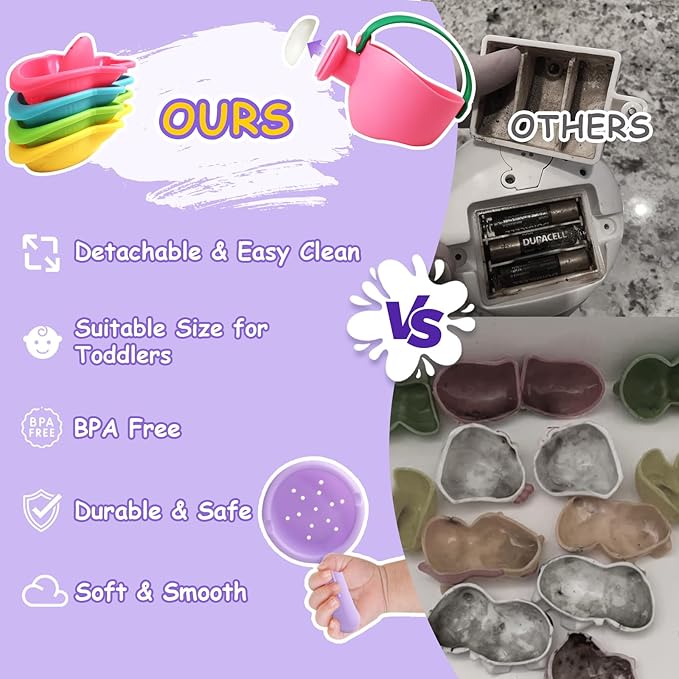 Baby Bath Toys for Kids Ages 1-3 6 PCS Toddler Bath Toys Mold Free for 12+ Months Bathtub Beach Sand Pool Water Table Toys for 1 2 3 4 5 6 Years Old Girls Boys