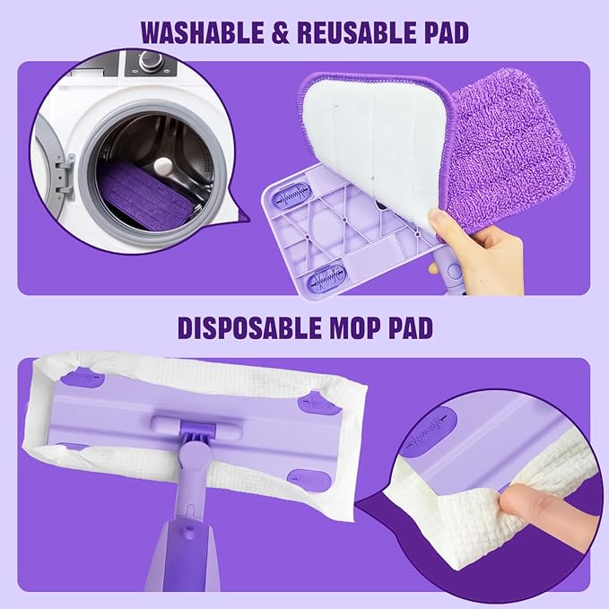 Kids Spray Mop, Educational & Fun Montessori Toddler Cleaning Toy Set, Real Working Mini Mop with Sprayer & Washable Pads, Pretend Play Housekeeping Toy for 3+ Years Old, Gift for Girls & Boys