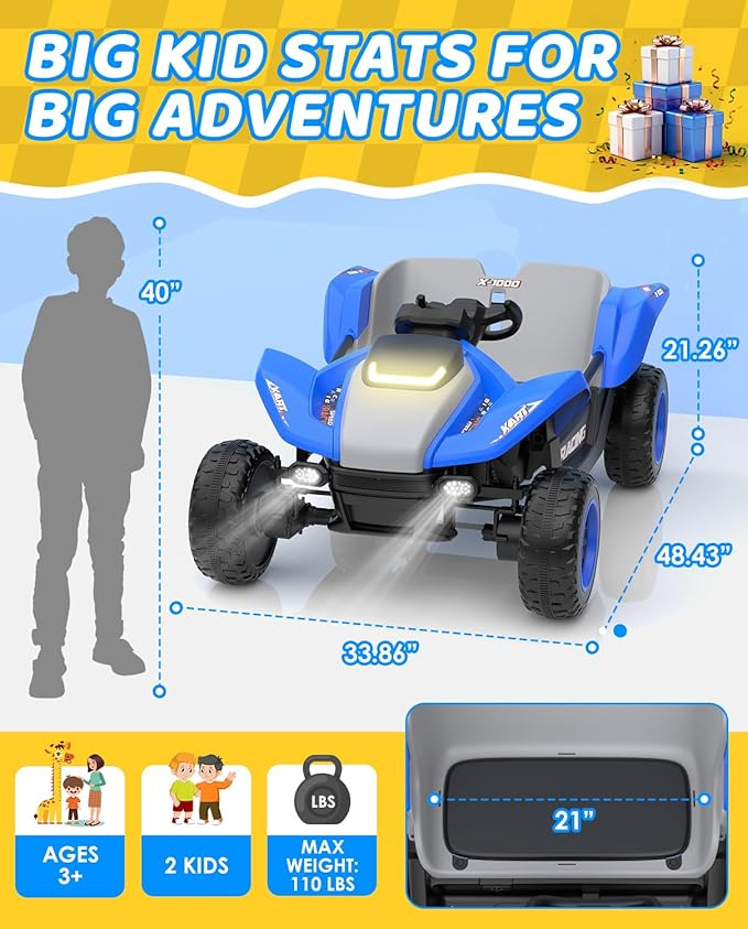 24V Ride On Toys for Big Kids, 24V 2 Seats, 4WD Ride on Car w/Remote Control, OP70 Electric Car with Multimedia Including Music, Story, Wireless Connection, Ideal Gift for Xmas & Birthday
