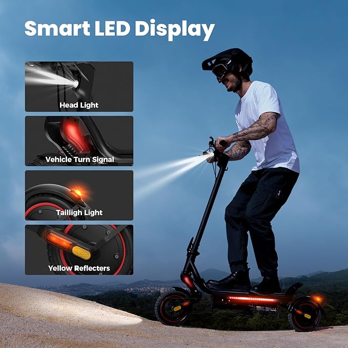 Electric Scooters - 500W/1000W/1500W Peak Motor Electric Scooter Adults, 18/28 Max MPH, 21/25/28 Miles Range, 8.5’’/9.3‘’/10‘’ Tire, Portable& Foldable Commuting E-Scooter
