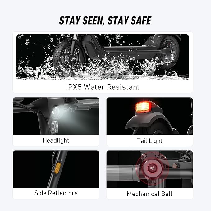 NIU K100F/K300X Electric Scooter Adults - 600W-900W Peak Power, 18-41 Max Range, Top 17.4-23.6 MPH, Portable E Scooter w/Suspension for Commute, Sup. Turn Signal, Folding Handlebars(Only K100F)