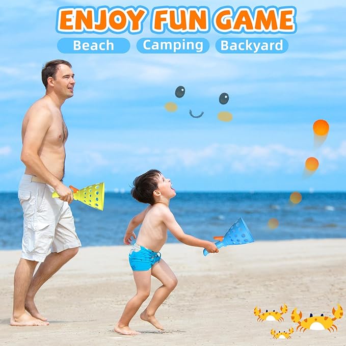 punkdog Pop and Catch Ball Game with 15 Ping Pong Balls, 5 Glow Balls and 6 Catch Launcher Baskets - Outdoor Indoor Game, Christmas Easter Party Favors Gifts Toys for Kids and Adults