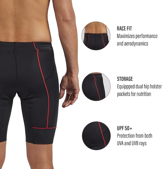 Zoot Men’s Core 9-Inch Tri Shorts, Quick Dry Performance Triathlon Shorts with Cycling Chamois Pad, Pockets & UPF 50+ Fabric