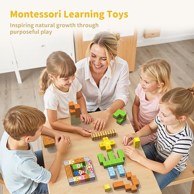 Magnetic Blocks Magnet Building Toys - 154Pcs STEM Building Game Montessori Sensory Toys for Kids Boys Girls Ages 3 4 5 6 7 8 9 10 Birthday Gift