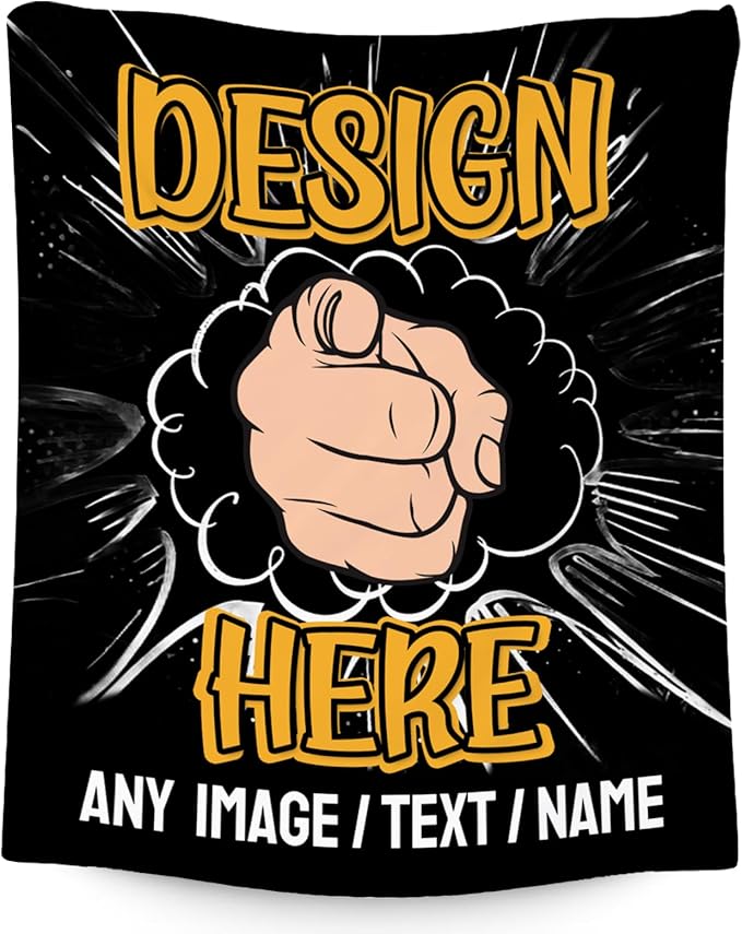 Personalized Photos Blanket - Custom Picture Blankets Gifts for Men Boys Teens - Cozy Fleece Throw for Couch, Office - 4 Sizes