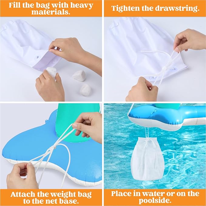 JOYIN XL Inflatable Pool Float Set, 125'' Volleyball Net & Basketball Hoops, Extra Large Floating Swimming Game Toy for Kids and Adults, Summer Floaties, Volleyball Court|Basketball, XL-Blue, Cyan