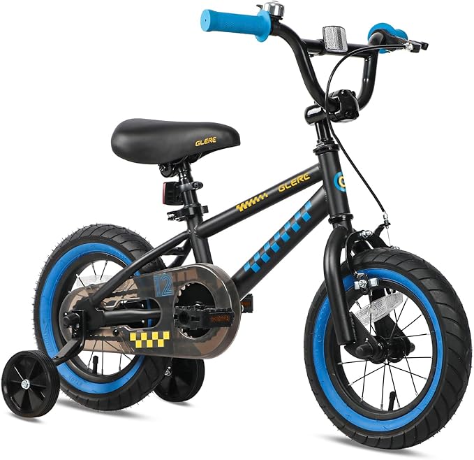 Glerc NuNu 12 14 16 Inch Kids Bike BMX Style for 2-8 Years Old Boys Girls, Toddler Bicycles with Training Wheels & Coaster Brake, Multiple Colors