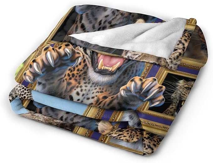 Cheetah Blanket Fleece Soft Warm Plush Wild Animal Throw Blanket Lightweight Plush Fuzzy Cozy Leopard Blankets for Lover Kids Adult Suitable for Couch Sofa Bed 60"X50"