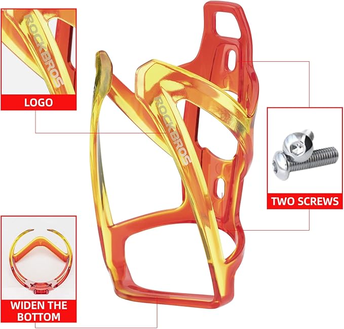 ROCKBROS Bike Water Bottle Holder Ultra-Light Bicycle Bottle Cages with Screws Tool, Universal Bike Cup Holder Rack for Road MTB Bikes…