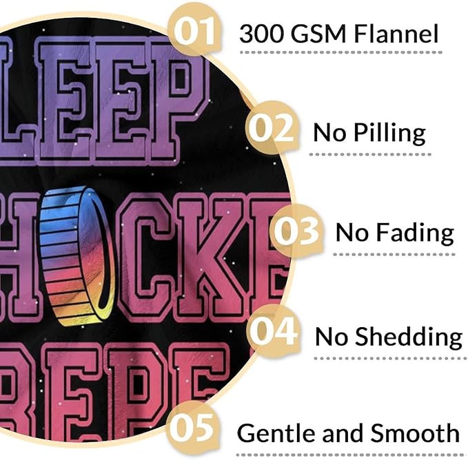 Personalized Hockey Gifts - Ice Hockey Blanket for Boys - Custom Kids Throw Blankets for Girls - 30"x40" Soft Plush Throws for Couch, Office