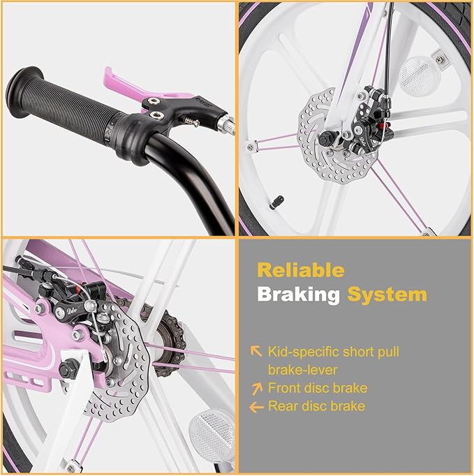 CXWXC Kids Bike - 14 16 18 Inch Children Bicycle for Boys Girls Age 3-9 Years, Single Speed Lightweight Kids Bikes with Training Wheel, Coaster/Disc Brake