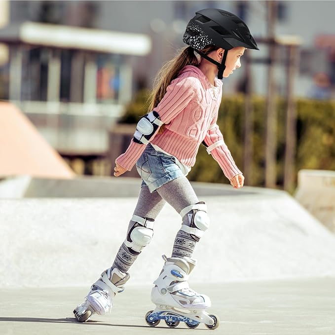 Adjustable Toddler Helmet, Kids Bike Helmets for Boys Girls 3-5/4-6/5-8 Years, Protective Gear Set for Bicycling/Skateboarding/Rollerblading/Scootering