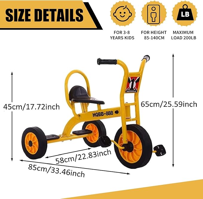 Kids Tricycle for Preschool Playground, Daycare Toddler Trike, Toddler Bikes for Riders Ages 2+, Outdoor Playground Equipment Tricycles