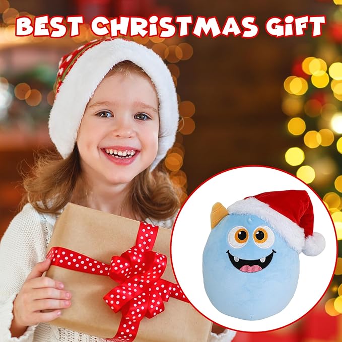 Christmas Plush Monster, Cute Stuffed Animal for Kids