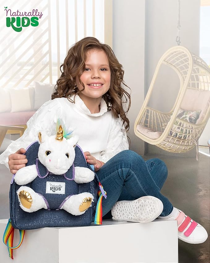 Naturally KIDS Unicorn Toys for Girls Age 4-6, Gifts for 5 Year Old Girls, Toddler Unicorn Backpack