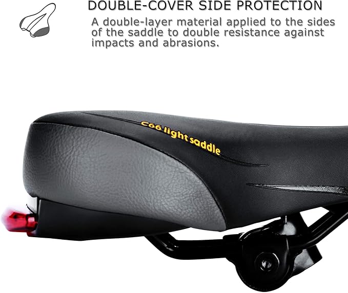 DAWAY Comfortable Men Women Bike Seat - Soft Memory Foam Padded Bicycle Seat, Bike Saddle Replacement with Wide Cushion for Peloton, Mountain & Exercise Bikes, Shock Absorbing, Waterproof, Universal