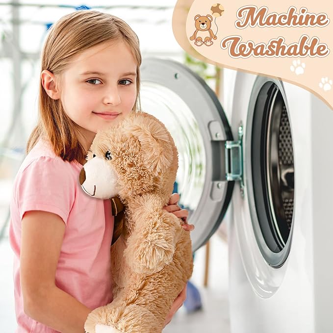 HyDren 9 Pcs 14 Inch Stuffed Animals Bears Bulk Soft Animal Plush Toys Bears Cute Dolls Gift for Valentine Wedding Mom Christmas Baby Shower Birthday Gift Home Decor(Light Brown)