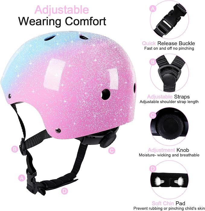 Kids Bike Helmet for 3-5-8-14 Years Kids Girls Boys Youth Bicycle Helmet for Scooter Balance Bike Roller Skating Skateboard Helmet