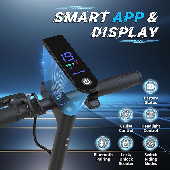 WERHY Electric Scooter, 350W/500W Motor, Top Speed 19/22 mph, Max 16/23/25/28Miles Ranges, Foldable E Scooter for Adults