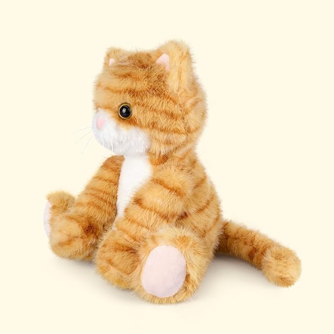Heatable & Coolable Orange Cat Stuffed Animal, Cat Heating Pad Microwavable for Soothing & Relaxation, Lavender Scented Orange Cat Plush Toy for Stress Relief, Stuffed Cat Toys for Kids