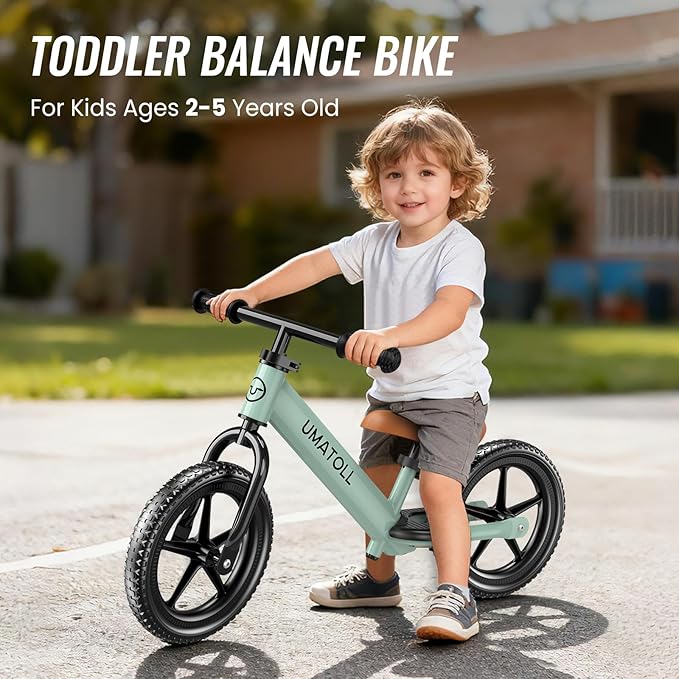 Umatoll Toddler Balance Bike for 2-5 Year Old, Adjustable Kids Toy Bicycle, Gift for Ages 2-3 Girls Boys