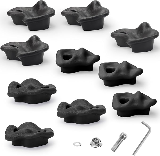 10PCS Rock Climbing Holds for Kids Climber,𝗘𝘅𝘁𝗿𝗮 𝗟𝗮𝗿𝗴𝗲 Adult Rock Climbing Stones with Mounting Hardware for Indoor Outdoor Rock Climbing Wall,Perfect for Family Fun & Exercise