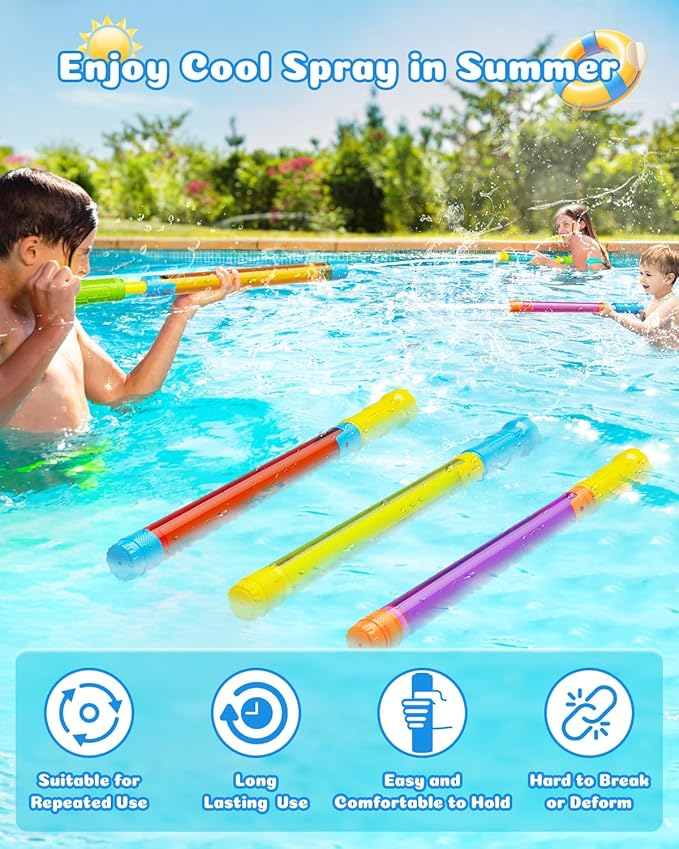 Water Gun Squirt Toys for Kids Adults: Shoot Up to 40 Feet - Outdoor Super Blaster Water Guns for Kids Age 3-4-5-8-12 Bulk - Fun Water Squirter Toy for Swimming Pool Beach Summer Outside Party Games