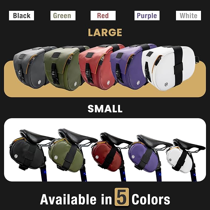 Lumiere & Co. Maximus Magnetic Bike Seat Bag – Quick-Attach Saddle Bag with AquaGuard Zippers, Secure Under-Seat Storage for Cycling Gear & Accessories