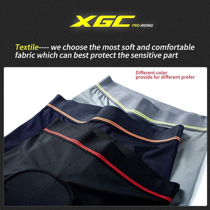 XGC Men's Cycling Underwear Shorts with High-Density High-Elasticity and Highly Breathable 4D Gel Padded