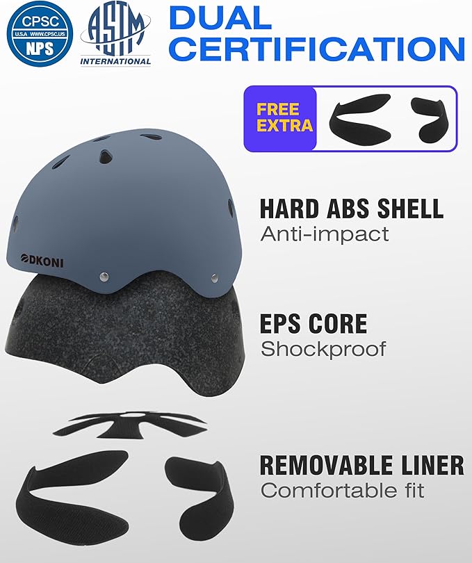 Kids Bike Helmet, Adjustable and Multi-Sport, from Toddler to Youth, 3 Sizes