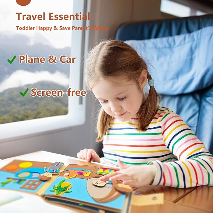 Montessori Busy Book for Toddlers 3-5 Baby Family Quiet Book Activity Learning Travel Toys for Toddlers Ages 3-5-7 Girls Gift