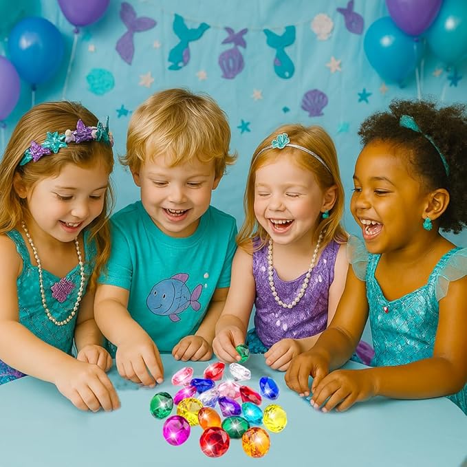 25pcs Diving Gems Pool Toys,1.5in Big Colorful Diamond, Pool Games for Kids, Large Acrylic Gems Dive Toys Pirate Treasure, Pool Jewels Diving Toys