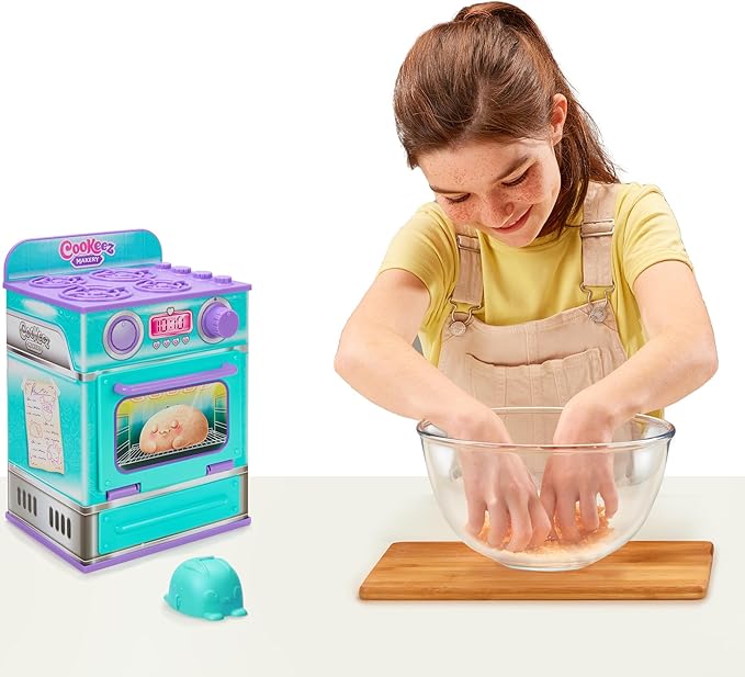 Cookeez Makery Baked Treatz Oven Playset – Interactive Bake & Reveal Toy Oven with Mystery Warm Scented Plush (Barky Bun, Ciacatta Bake, or Wheatney Bunny), Mixing Tools, Dough, & Accessories, 5+