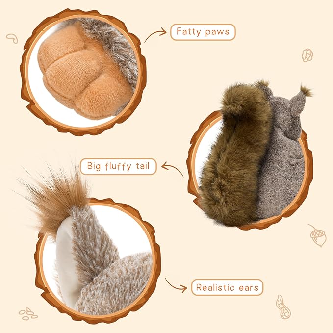 MaoGoLan Giant Squirrel Stuffed Animal,17.7" Realistic Squirrel Plush Toys with Cute and Fluffy Tails,Big Stuffed Squirrel Gift for Forest Animal Lover,Girls,Boys,Kids,Baby Shower