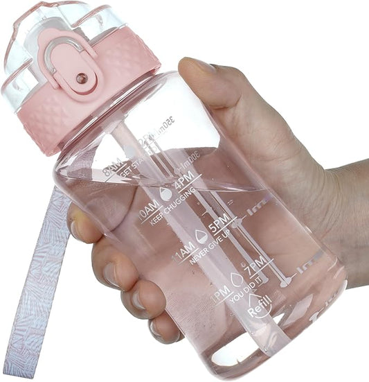 OLDLEY 12oz Kids Water Bottle for School - Motivational With Silicone Straw, Leak-Proof Tritan BPA-Free, Reusable for Girls Boys, Cerulean