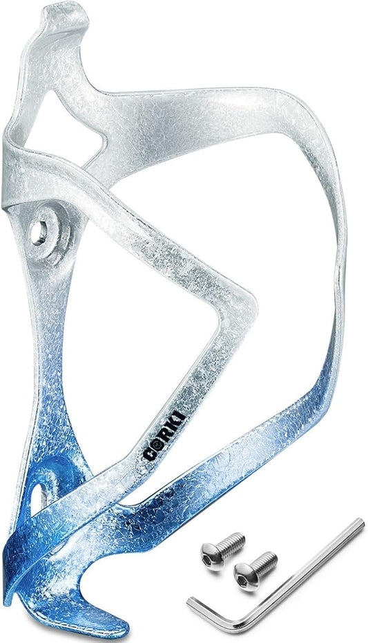 Bike Water Bottle Holder Bicycle Cage for Mountain Road MTB Gravel Adult Bikes Cycling Universal Carrier Rack 1 Pack Aluminum Alloy Ultralight Kettle Drink Accessories White Blue