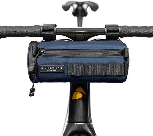 Compact Bar Bag – Cosmic Blue | Hard-Shell Bike Handlebar Bag with Waterproof Zipper & Adjustable Straps | Lightweight Bicycle Handlebar Bag, Compatible with Road, Gravel & MTB Bikes