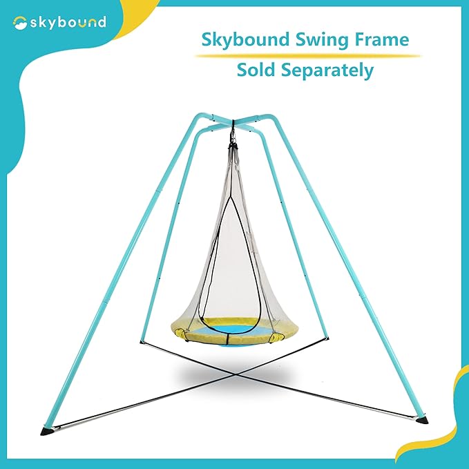 SkyBound Tree Swing Saucer Swing - 600LB Weight Capacity - Outdoor Swing with Hanging Straps - Waterproof Tree Swings for Kids - Tire Swings for Trees - Durable Flying Swing Seat for Children