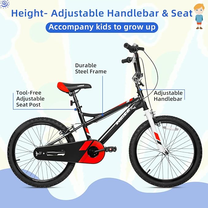 WEIZE Kids Bike,14 16 20 Inch Children Bicycle for Boys Girls Ages 3-12 Years Old, Rider Height 32-60 Inch, Coaster Brake, Multiple Color Options